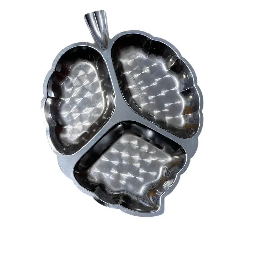 Vintage Justen Chrome Plated Three Section Leaf Tray 13